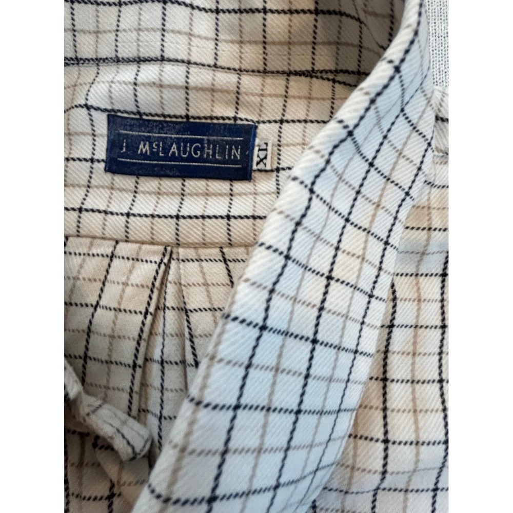 Vintage J McLaughlin Mens Size XL Button Down Shirt‎ Plaid Long Sleeve Casual